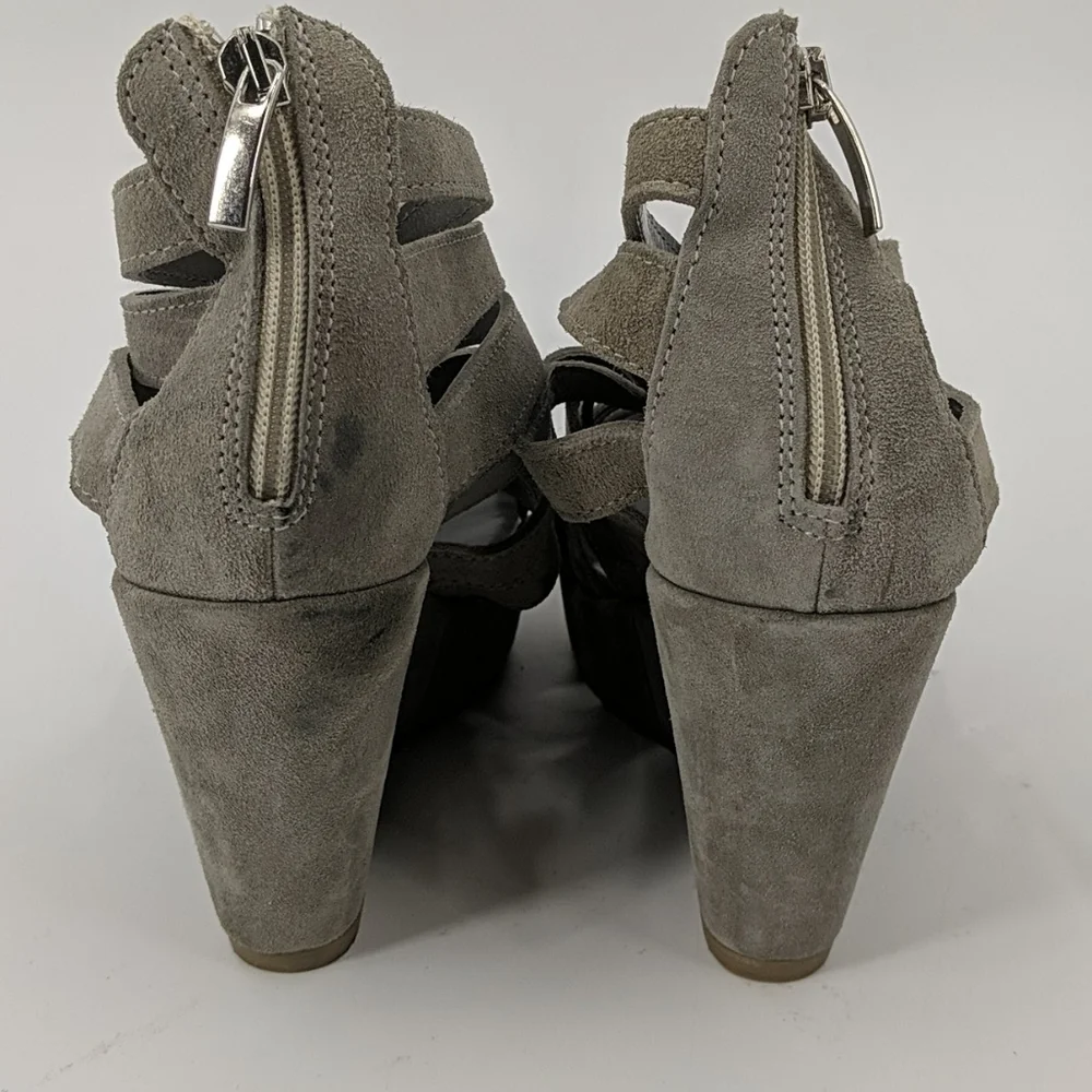 NWT CORDANI Suede Cage Wedge Sandals